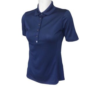 IZOD Ladies Tulip Hem Pique Polo - Navy (size M)